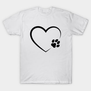 Paw Print. Dog paw print. Puppy paw. Dog paw Silhouette T-Shirt